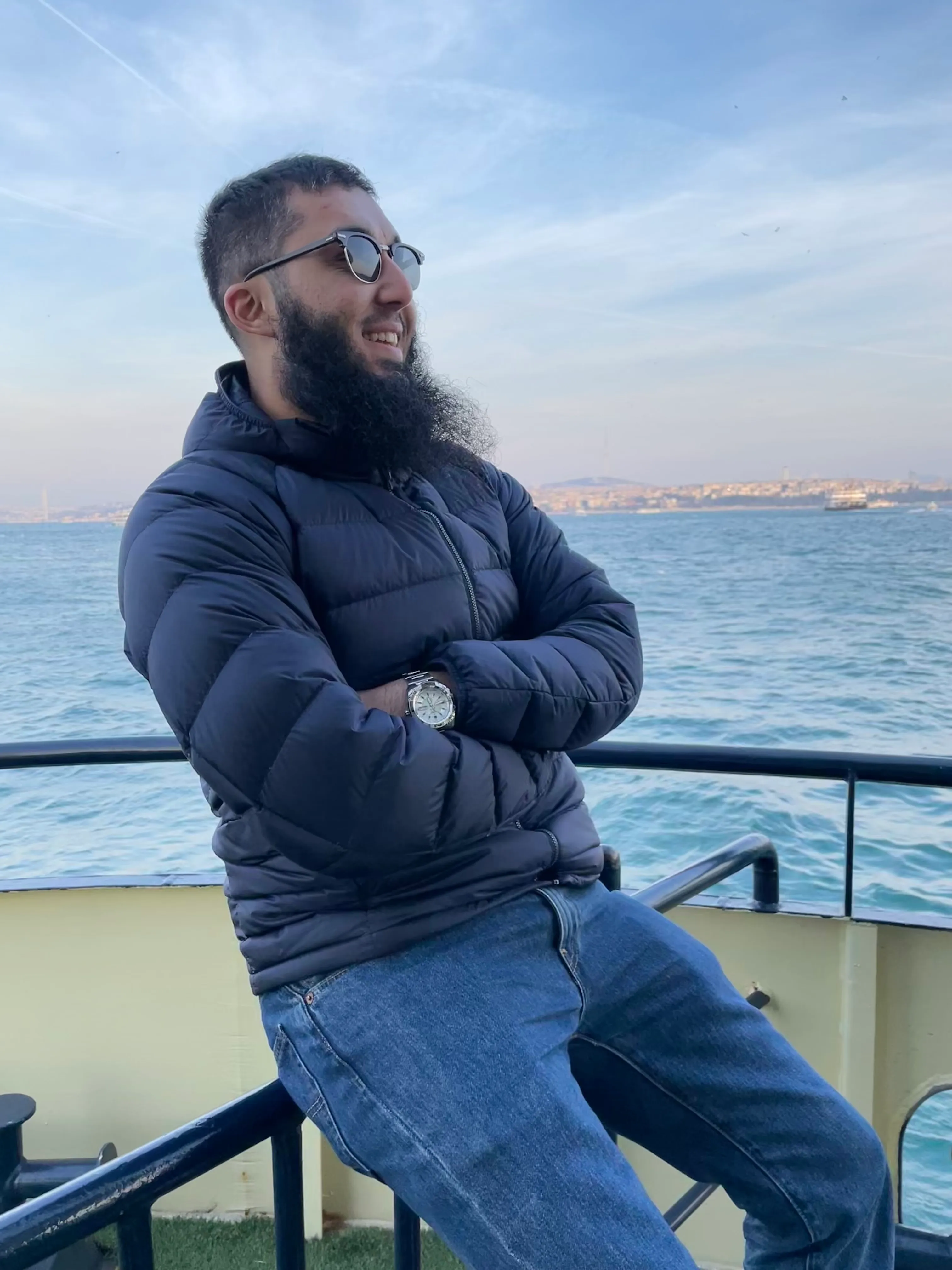 Me on a boat on a Bosphorus